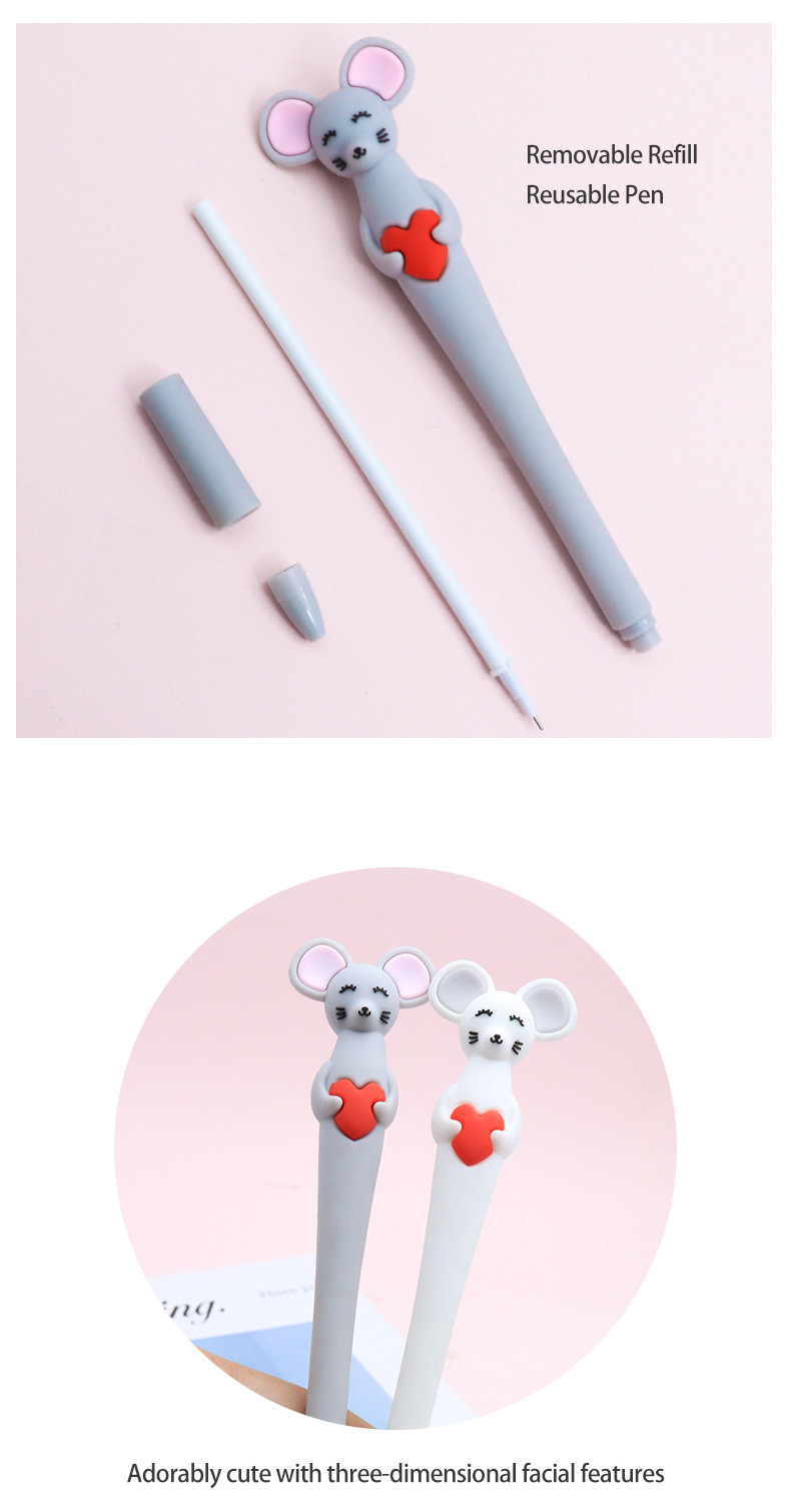 Creative Cartoon Little Mouse Silicone Gel Pen 0.5mm Needle Tube Neutral Pen