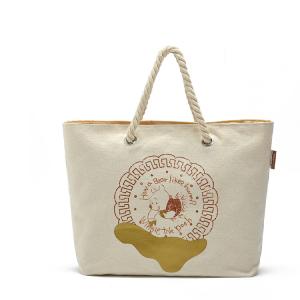 Wholesale Beige 16oz Printed Promotional Canvas Cotton Tote Bags from china suppliers