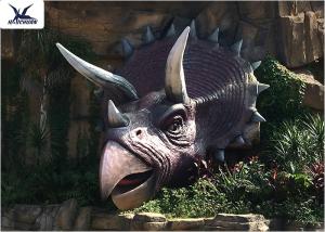 Wholesale Jurassic Theme Park Life Size Fiberglass Animals Decorative Resin Dinosaur Head Statues from china suppliers