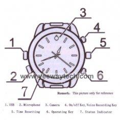 720P HD 1280x720 Waterproof Sport Watch DVR with 4G Memory, Stainless Steel