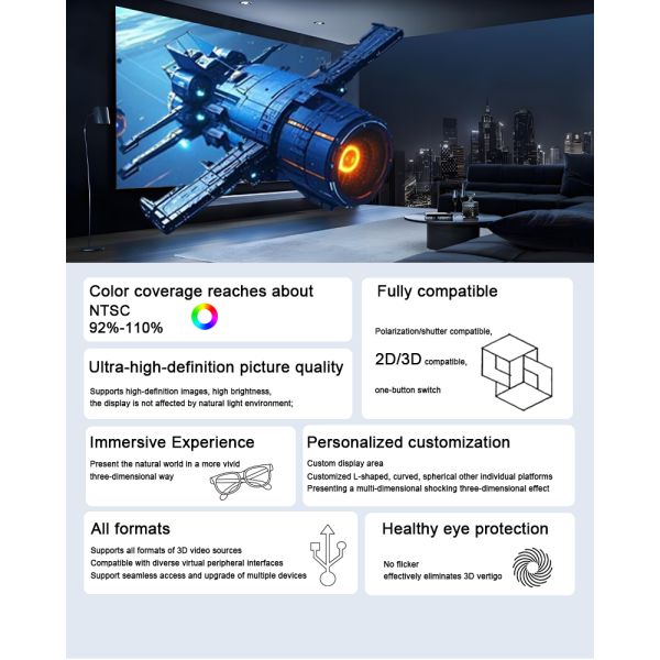Three Dimensional Interactive Intelligent Teaching Laboratory Research Full Color 3D Indoor LED Display Screen