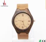 Personalised Natural Wood Watches , Waterproof Wood Watch Leather Strap