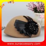 Hot sale Fashion 100% Australia wool felt ladies beret hats ,Red beret hats with