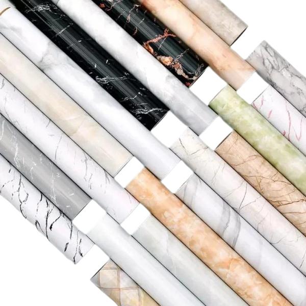 High Gloss Marble Design Self-Adhesive Vinyl Film – Premium PVC Stickers For
