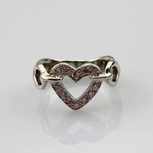 Wholesale Fashion Jewelry 925 Silver Heart Ring with Pink Cubic Zircon(FR0147) from china suppliers