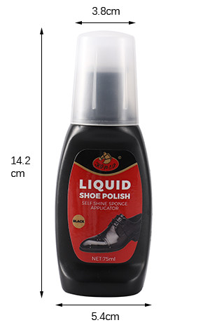 Black 75 Ml Liquid Shoe Polish Easy Self Care Gloss Built In Applicator Sponge Top 3 Colors Customized