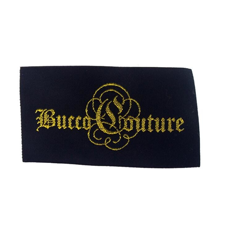 Main Gold Thread Custom Clothing Brand Labels Wholesale For Clothing
