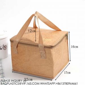 Wholesale Wholesale Waterproof Portable Durable Custom Logo Thermal Kraft Picnic Cooler Insulated Paper Tyvek Lunch DuPont from china suppliers