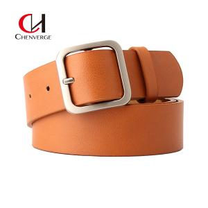 Wholesale No Rust Ladies Leather Belt Retro Simple Square Buckle PU Leather Female from china suppliers