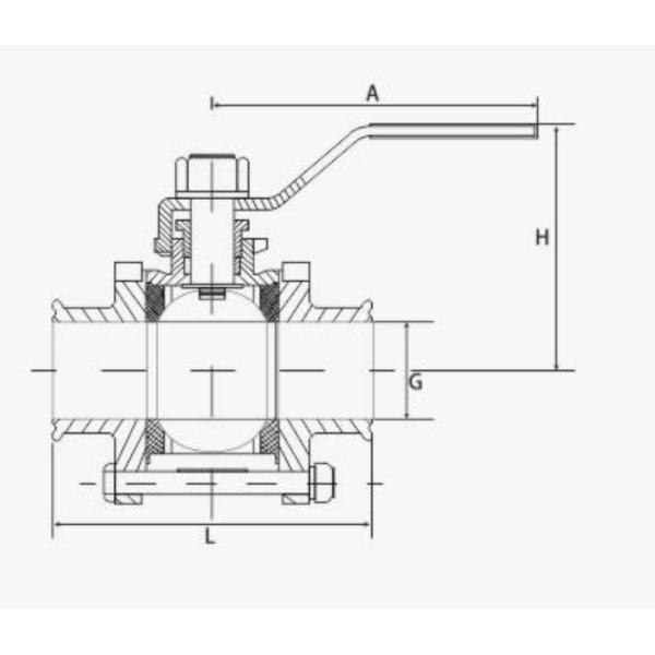 Customized Request 3PC Sanitary Clamp Ball Valve for Water Media Usage and Supply