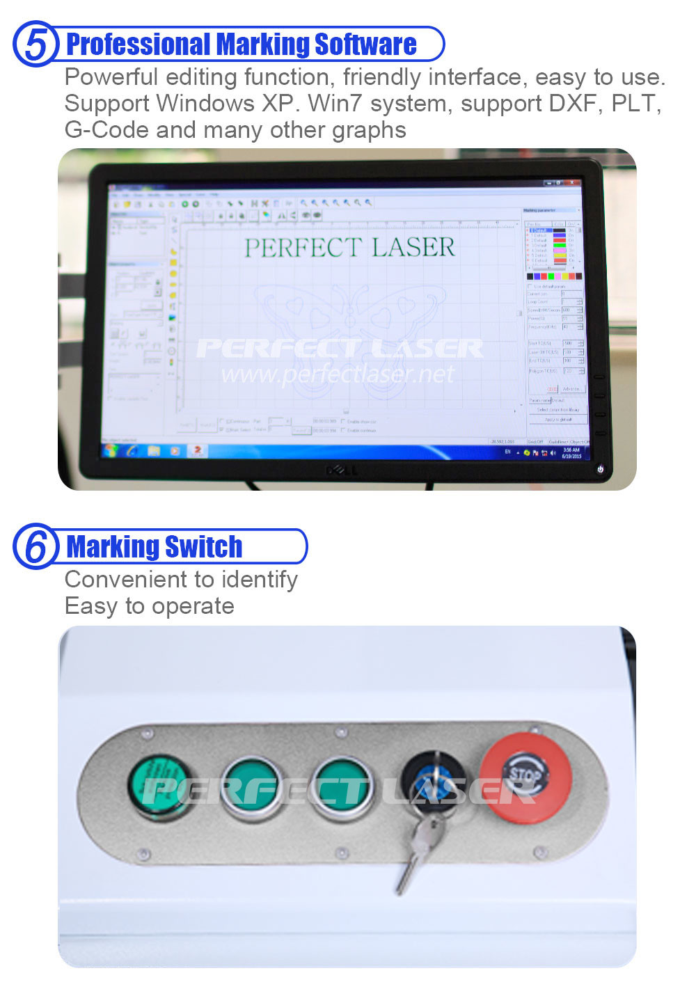 Floor Stand Carbon Steel Laser Marking Equipment 8000mm/S Coding Speed With PC