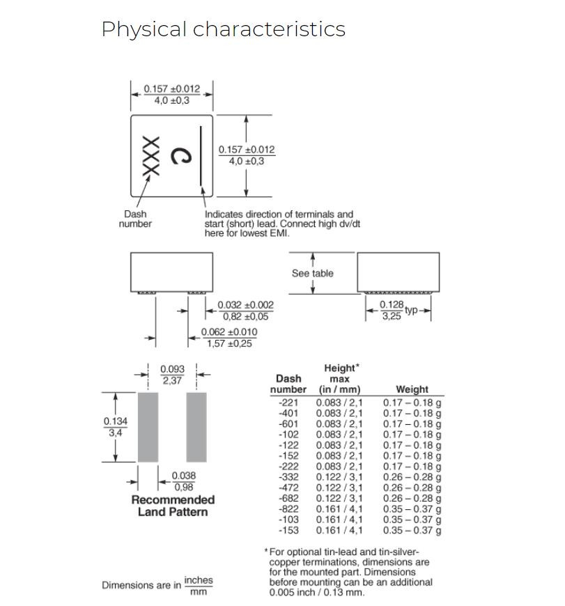Coilcraft High Current Shielded Power Inductors Low power losses 4.7UH XAL4030-472MEC