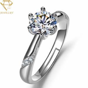 Wholesale Pave Setting Silver Diamond Wedding Ring Engraving For Women from china suppliers