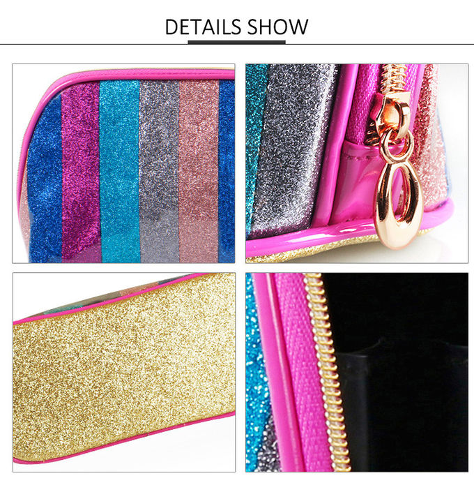 Fashion PU Material Pouch Waterproof Beauty Shiny Cosmetic Bag