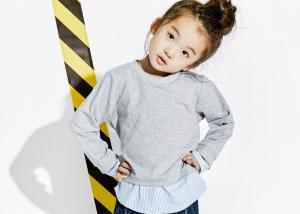 Wholesale Two Piece Grey Kids Girls Clothes Size 12 Girls Cotton Shirt Customized Size from china suppliers