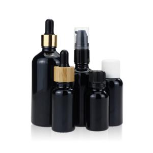 Wholesale Empty Violet Black Dropper Screw Cap Glass Bottle for Essential Oil Hair Oil from china suppliers