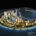 Hainan Airline Architecture Model City 1/1000 Nanhai Island landscape