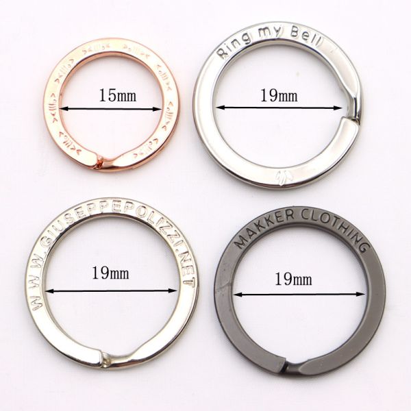 OEM ODM Split Key Ring 1 Inch Steel Key Rings With Design Text