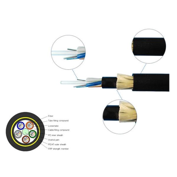 Double Sheath Fiber Optic Cable 6 Core Outdoor Waterproof ADSS OFC Cable