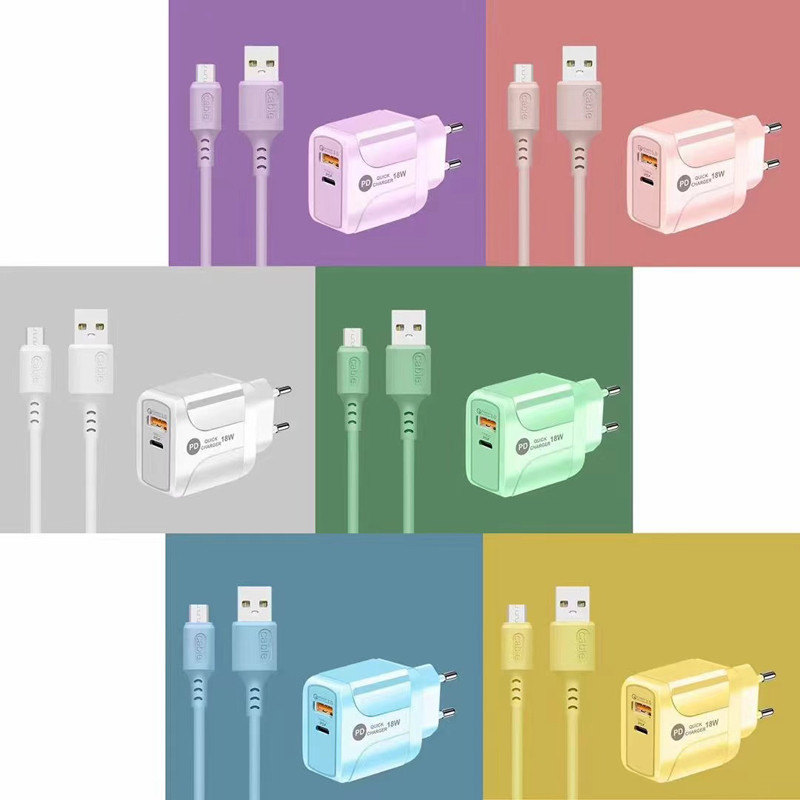 18W Macaron USB Charger Kits With CE UL ROHS FCC Certifications