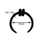Steel Black Seamless Hinged Nose Hoop Septum Clicker Piercings Heart Star Lip