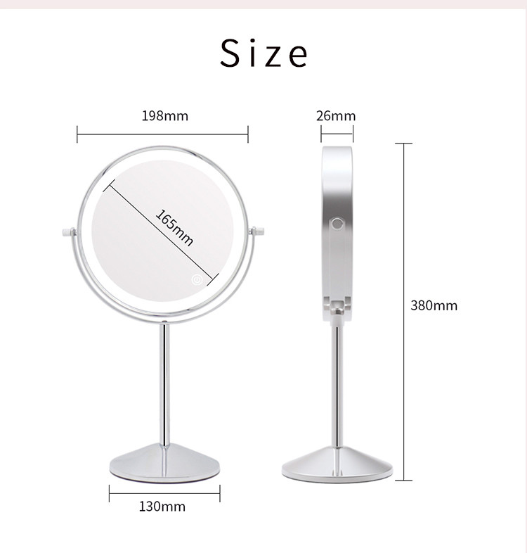 5X 6000mAh USB Rechargeable 380mm Height LED Vanity Magnifying Mirror