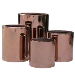 Wholesale Custom outdoor garden flower pot metal mirrored round planters from china suppliers