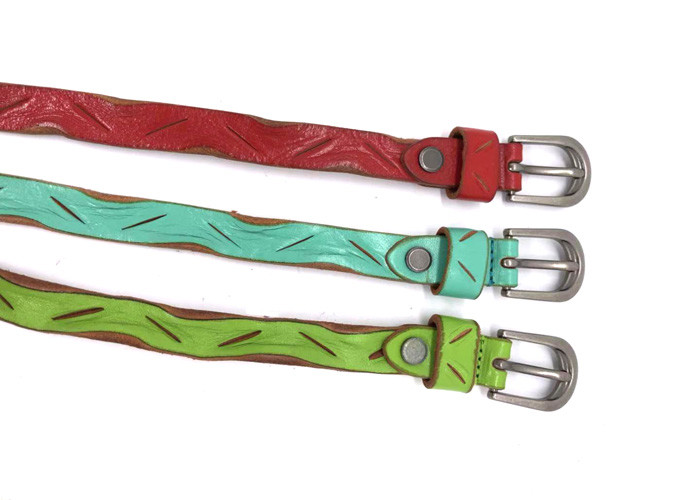 2.5cm Wide Women's Fashion Leather Belts Red Waist Strap For Promotional