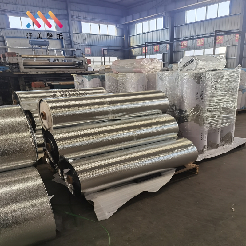 Gold And Silver Kitchen Aluminium Foil Sticker Waterproof Aluminium Wall Paper