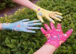 Flower Printed Floral Gardening Gloves , Nitrile Palm Coated Gloves