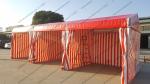 Tear Resistant Outdoor Exhibition Tents 3 x 9m Red And White Glass Solid Wall