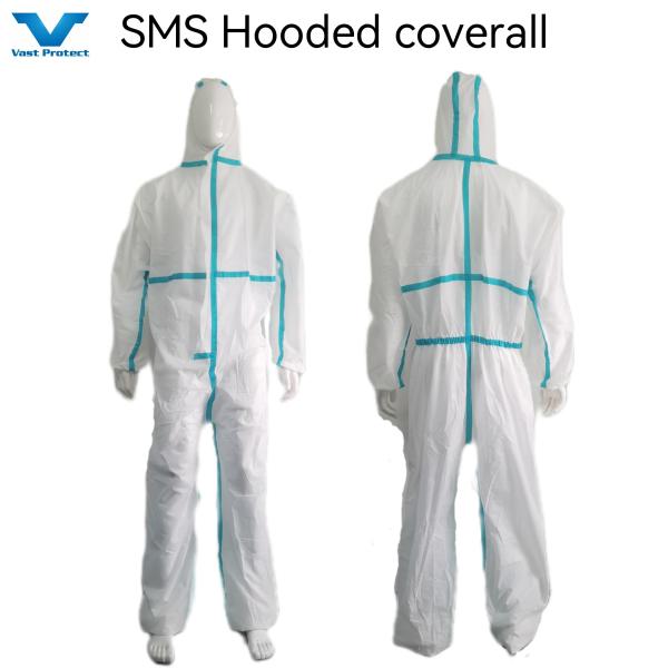 White Sterile SMS Nonwoven Fabric Protective Clothing PPE Chemical Protective