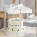 Transparent Custom Luxury Clear Tall Wedding Food Handmade OEM Square Plastic
