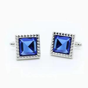 Wholesale Metal Square Diamond Cufflinks Blue Color Fo Men Shirts Alloy Copper Material from china suppliers