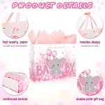 Foldable Large Eco Reusable Baby Girl Pink Cartoon Gift Carry Card Paper