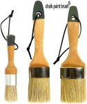 3 Pieces Chalk And Wax Paint Brushes White Bristles For Wood Furniture