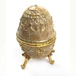 Elegant Egg Shaped Rhinestone Jewelry Box With Velvet Lining