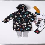 Autumn Winter Kids Qualitiy Fashion White Duck Feather Parka Stock Print Warm