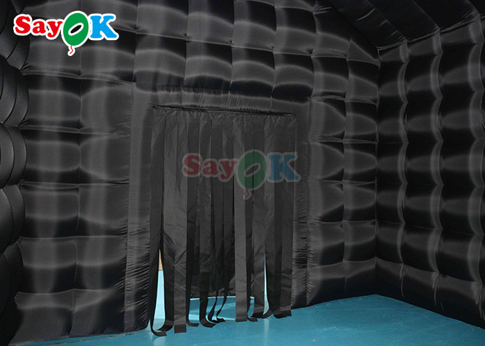 Black Party Inflatable Cube Tent Inflatable Nightclub With Disco And Laser Light