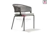 Aluminum 0.38cbm PE Rattan Waterproof Cushion Chair 61*55*H80cm