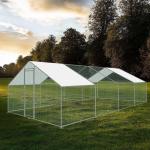 Heavy Duty Glvanized Steel Polyethylene White Color Cover Chicken Run Cage