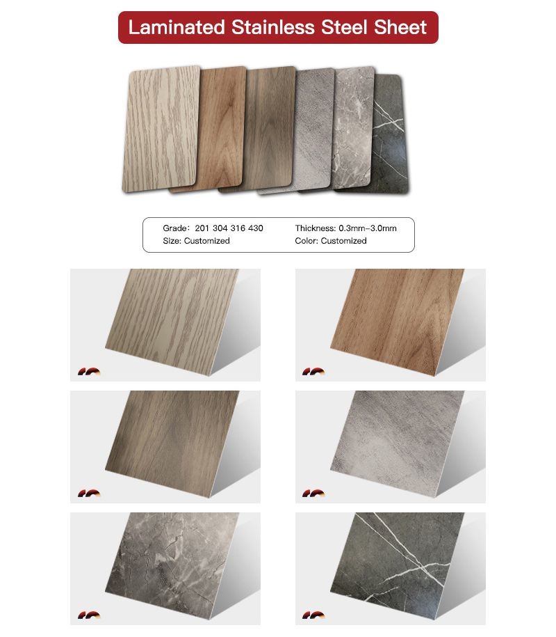 304 316 Stainless Steel Lamination Sheet Laminated Metal Steel Plate Max. Width 1500mm
