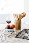 wholesale price round bamboo utensil holder for its special design