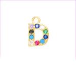 Pendant Necklace DIY Gold Jewelry Custom Micro Rainbow Zircon Letter Bracelet