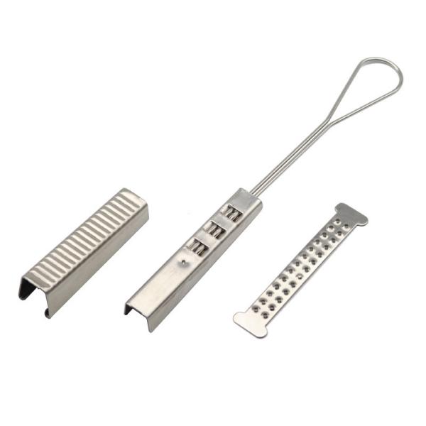 Metal Stainless Steel Drop Wire Clamp Cable Installation Kits For 2x5mm Flat