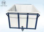White 1000kg Rotational Poly Box Truck , Heavy Duty Wheelie Poly Laundry Carts