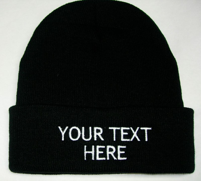 Custom Black Knit Hat/ Beanie/ Winter Hat Embroidered Logo 2018 Wholesale