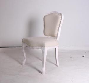 Wholesale French style wedding chair wood frame event chair with linen fabric rental wooden carved chair from china suppliers