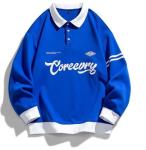 Small Quantity Clothing Manufacturer Men'S Retro Lapel Pullover Long Sleeve 100%