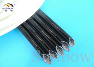 Wholesale Black Silicone Fiberglass Sleeving / rubber fiberglass braided sleeve for wire harness insulation from china suppliers